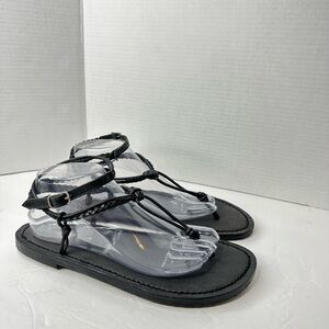NEW Free People Womens Caroline Cali Black Adjustable Flat Sandals Shoes
